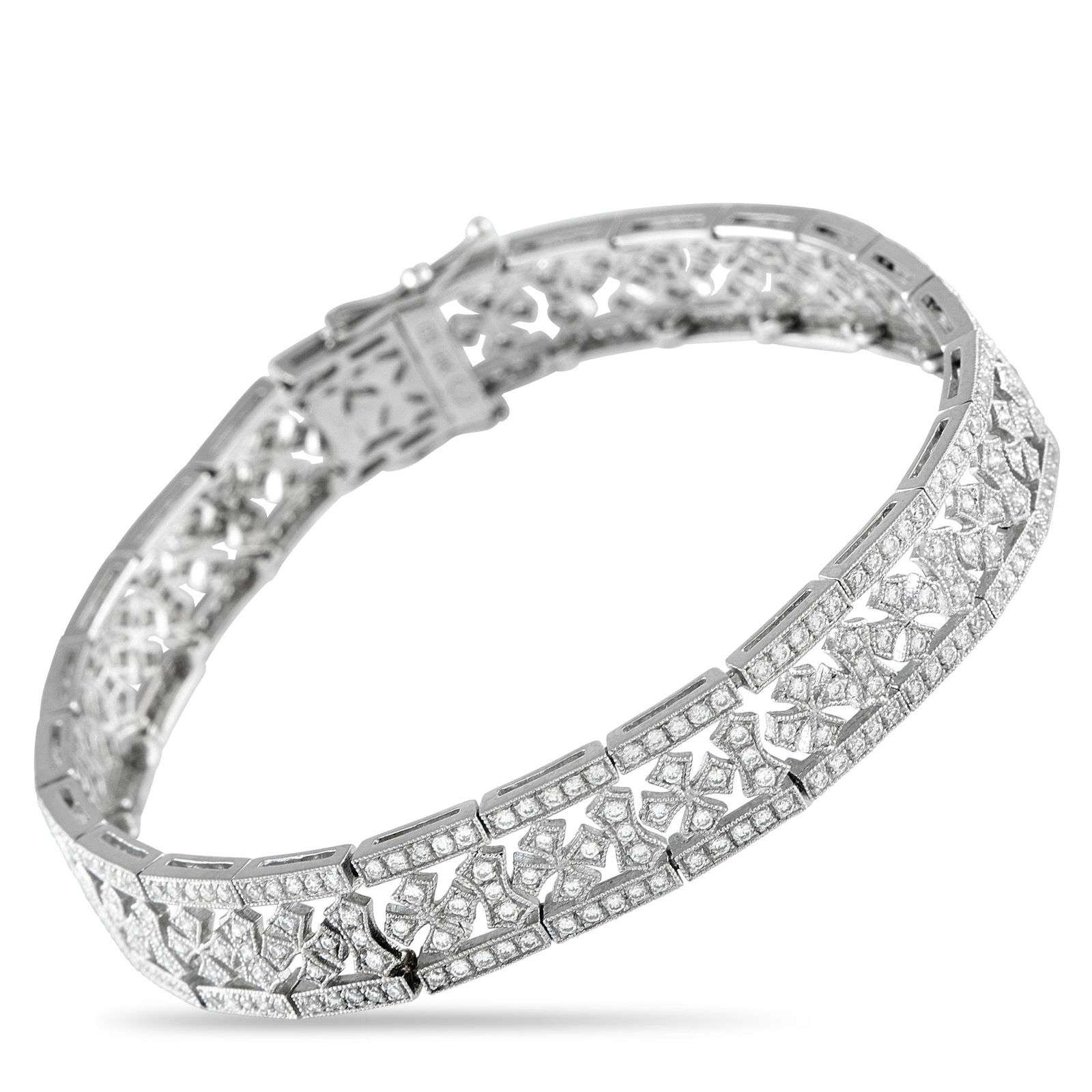 2.90ctw Diamond and 18K White Gold 7" Bracelet (1 of 3)
