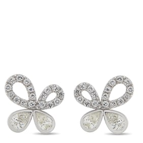1.85ctw Diamond and 18K White Gold Earrings