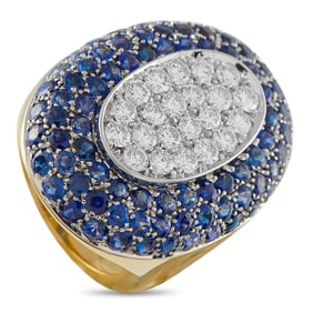 8.90ctw Blue Sapphire, 2.25ctw Diamond and 18K Ring