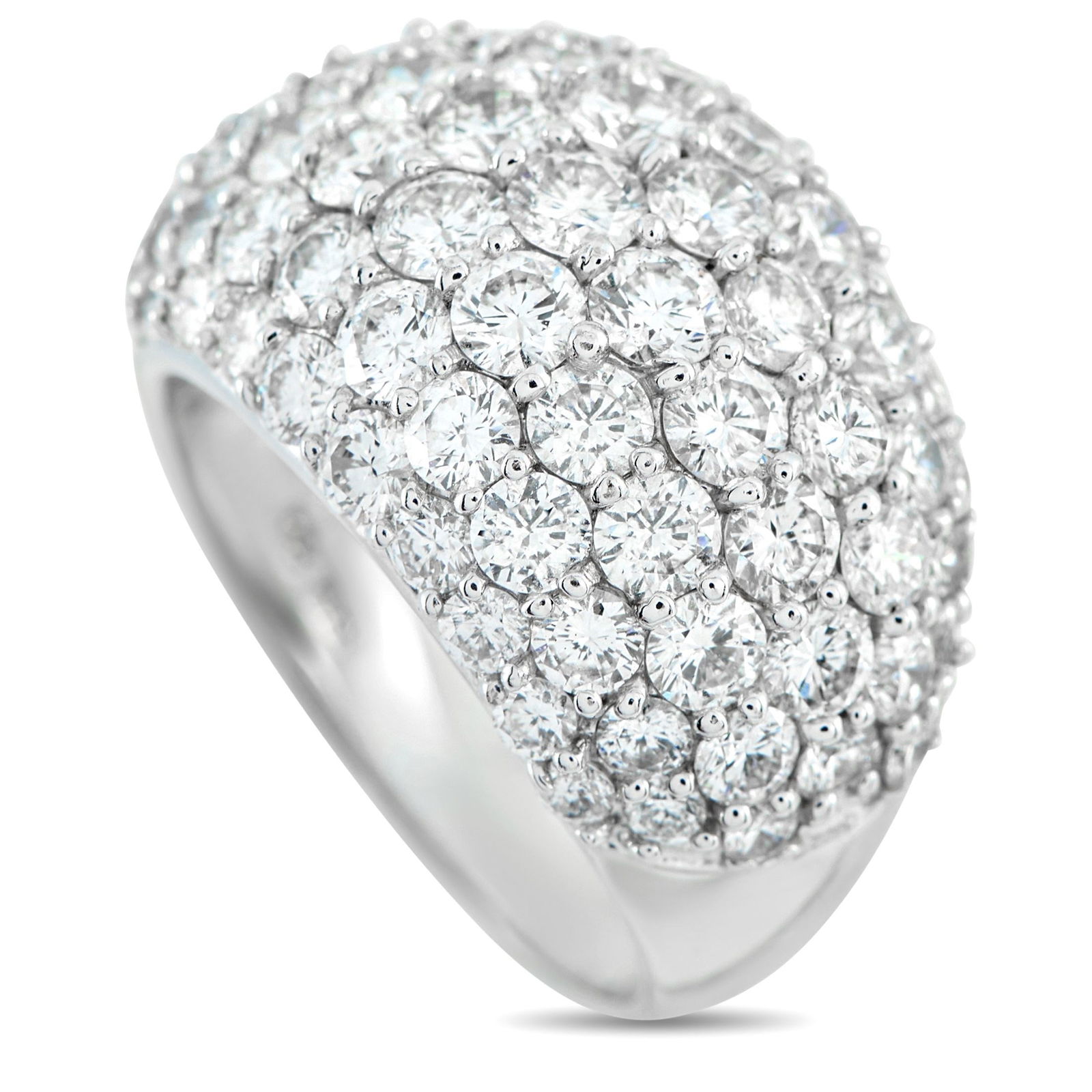 4.00ctw Diamond and 18K White Gold Pave Dome Ring (1 of 4)