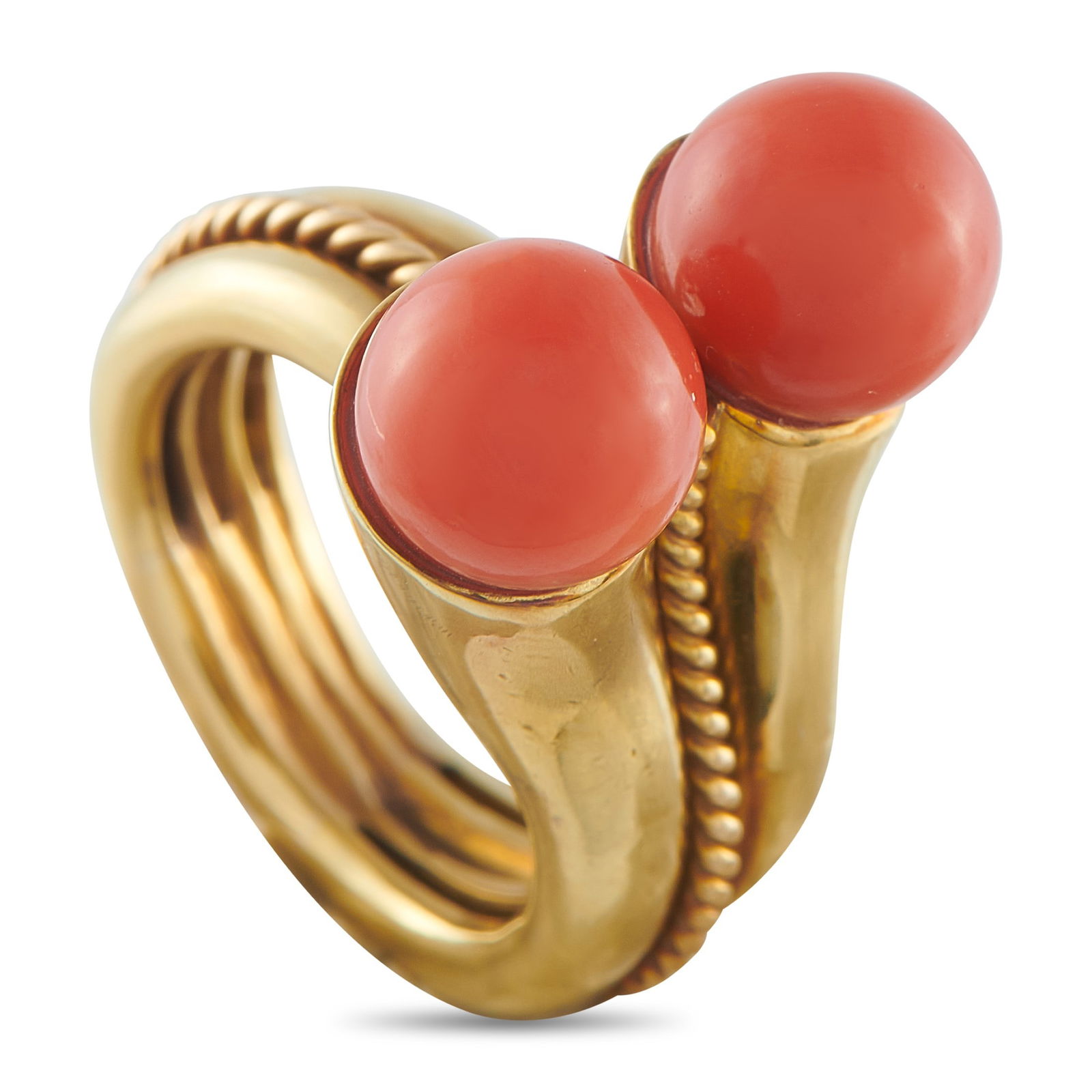 Tambetti Vintage 18K Yellow Gold and Coral Ring (1 of 4)