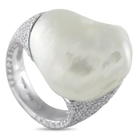 Yvel 3.20ctw Diamond, Baroque Pearl and 18K Ring