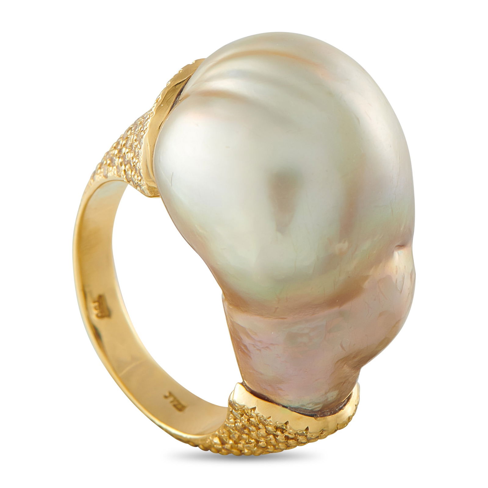 Yvel 1.90ctw Diamond, Baroque Pearl and 18K Ring (1 of 4)