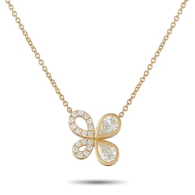 1.70ctw Diamond and 18K Yellow Gold Butterfly Necklace