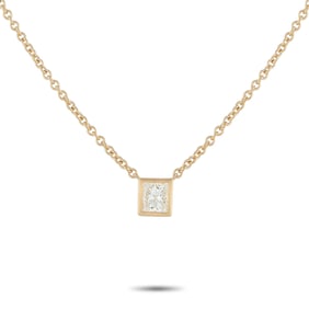 18K Yellow Gold and 0.60ct Princess Cut Diamond Necklace