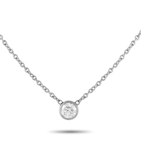 14K White Gold and 0.80ct Diamond 15" Necklace