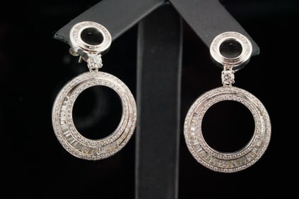 2.20ctw SI1-SI2/G-J Diamond and 18K 1.40" Earrings