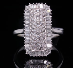 1.25ctw SI1-SI2/G-I Diamond and 14K White Gold Ring