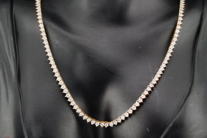 3.50ctw SI2-I1/H-J Diamond and 10K Tennis Necklace
