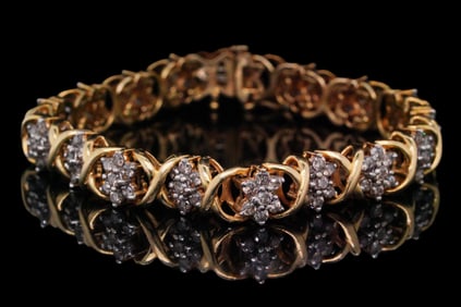 4.75ctw SI1-SI2/H-J Diamond and 14K 7.25" Bracelet