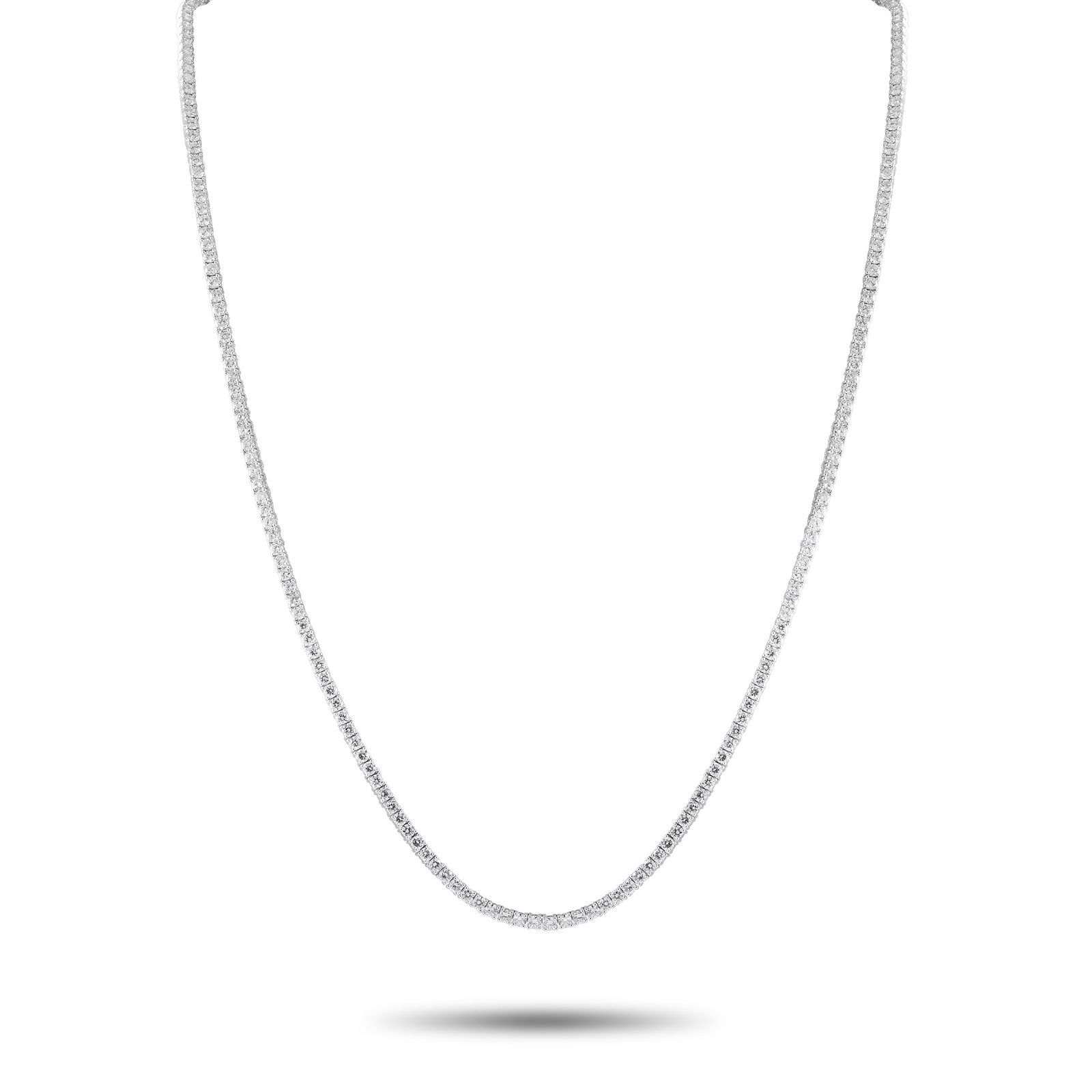 15.26ctw VVS2-VS1/E-F Lab Grown Diamond 14K Necklace: 15.26ctw VVS2-VS1/E-F Lab Grown Diamond and 14K White Gold 22" Tennis Necklace W/EGL Report - A showstopping line of exceptional lab-grown diamonds, this 22 inch tennis necklace delivers remarkable fi