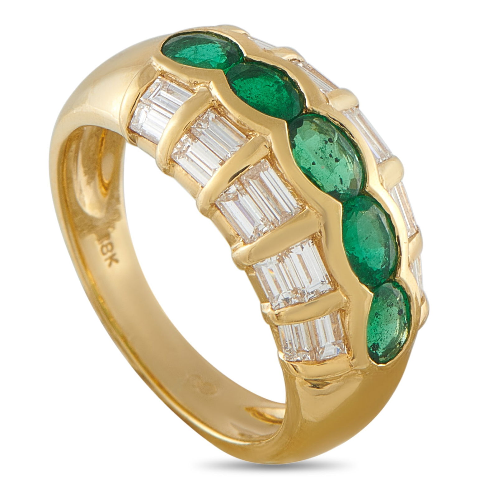 1.10ctw Diamond, 1.05ctw Emerald and 18K Ring (1 of 4)