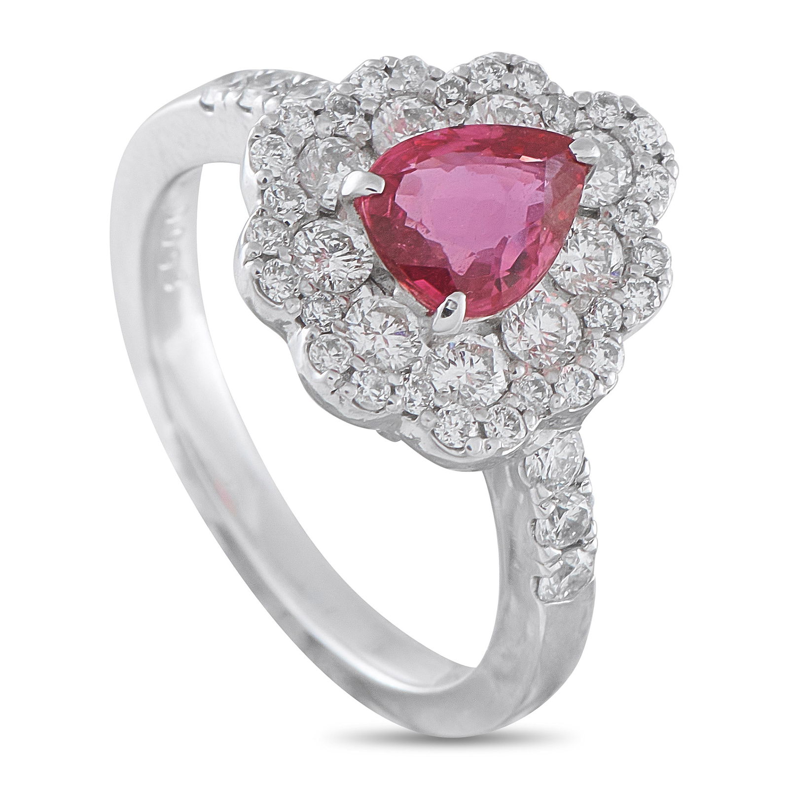 1.00ct Ruby, 0.90ctw Diamond and Platinum Ring (1 of 4)