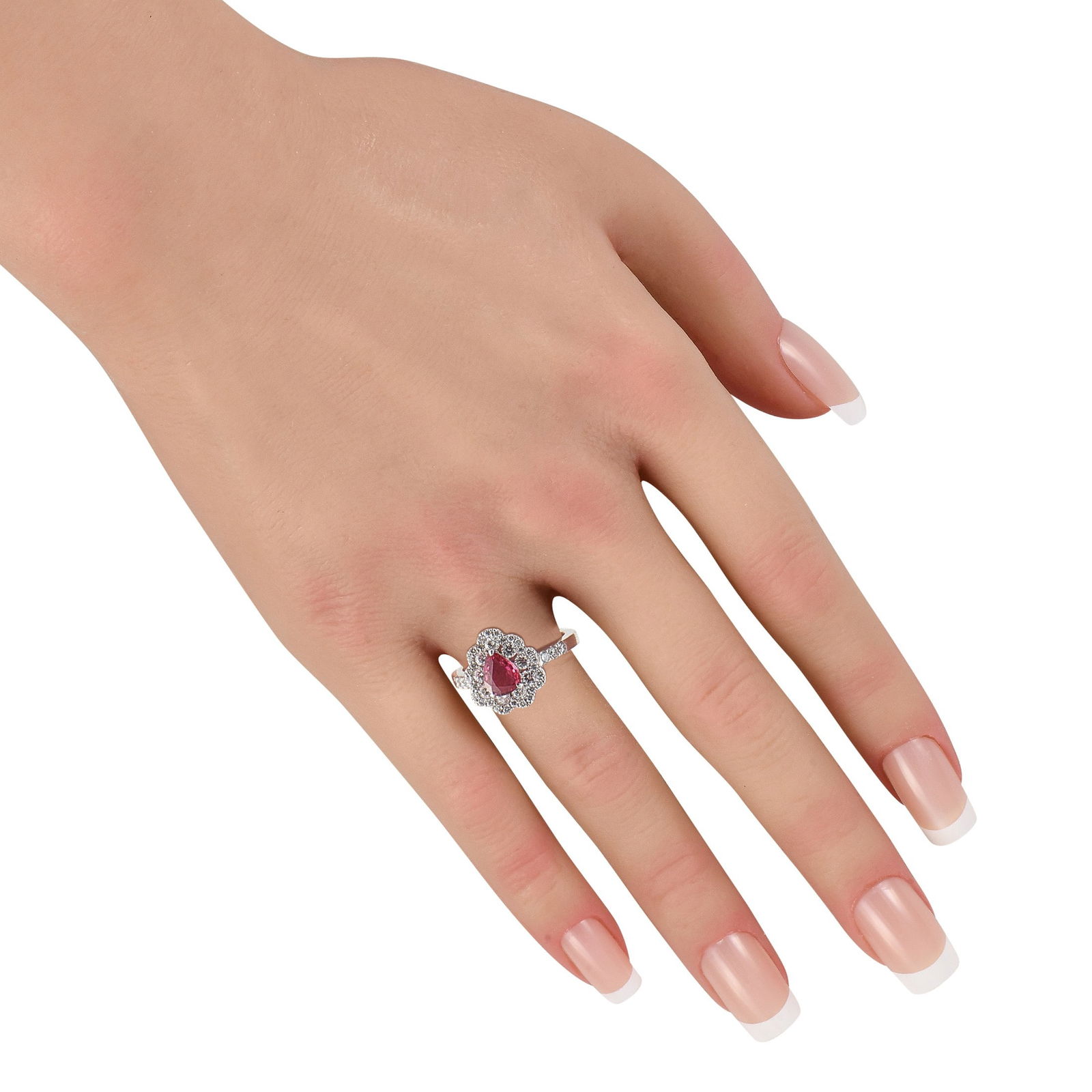 1.00ct Ruby, 0.90ctw Diamond and Platinum Ring - 2