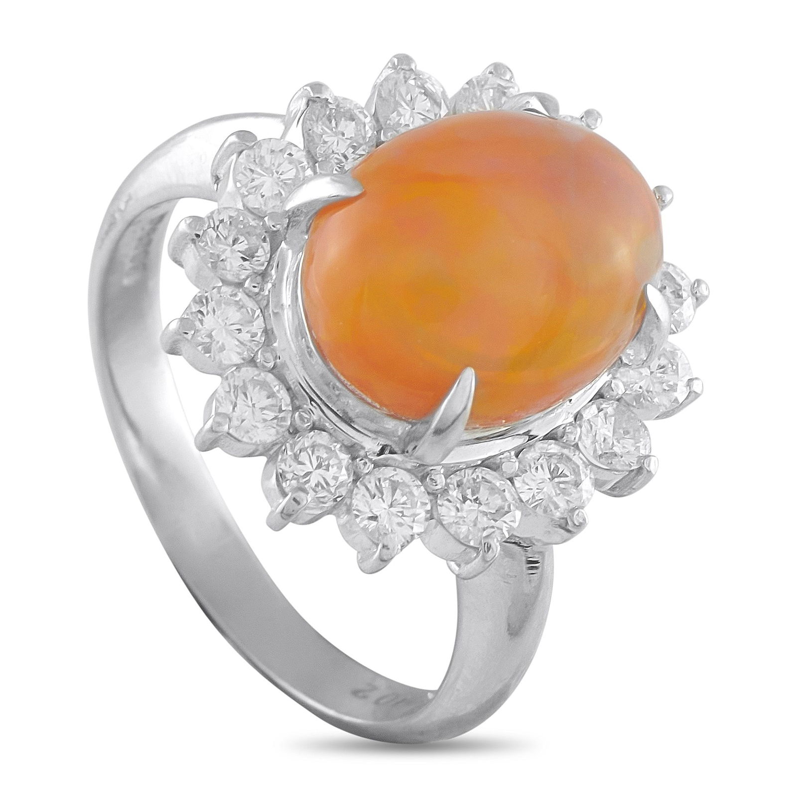 4.25ct Opal, 1.00ctw Diamond and Platinum Ring (1 of 4)