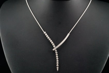 1.50ctw Diamond and 14K White Gold 18" Necklace
