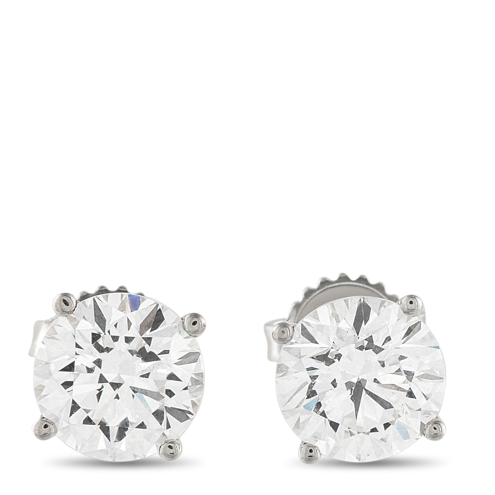 4.00ctw VVS2-VS1/F-G Lab Grown Diamond 14K Earrings: 4.00ctw VVS2-VS1/F-G Lab Grown Diamond and 14K White Gold Stud Earrings W/EGL Report - Timeless and refined, these classic solitaire stud earrings offer exceptional brilliance in an elegant, minimalis