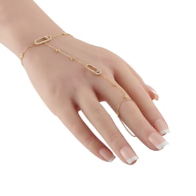 14K Yellow Gold and 0.80ctw Diamond Hand Chain