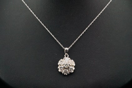 1.00ctw Diamond and 14K White Gold 18" Necklace