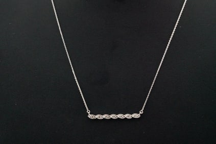 14K White Gold and 0.70ctw Diamond 18" Necklace