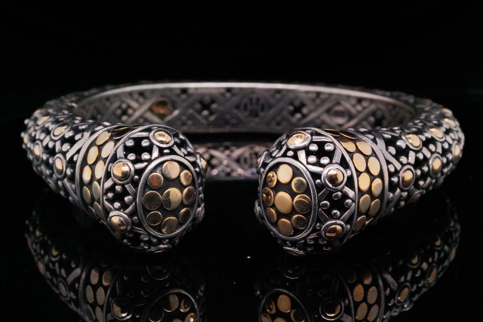 John Hardy Sterling Silver and 18K Cuff Bracelet (1 of 8)