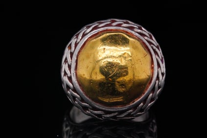 John Hardy Sterling Silver and 18K Yellow Gold Ring