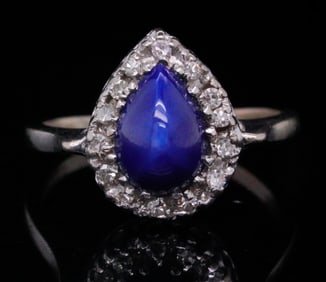 1.50ct Star Sapphire, 0.50ctw Diamond and 10K Ring