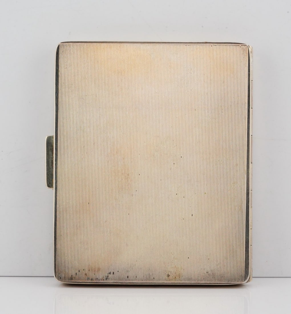 Vintage Solid Sterling Silver 3" Cigarette Case - 2