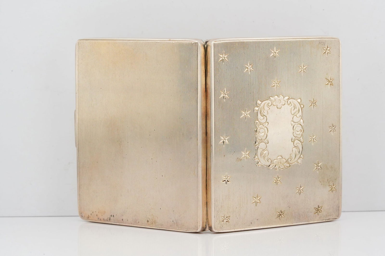 Vintage Solid Sterling Silver 3" Cigarette Case - 4