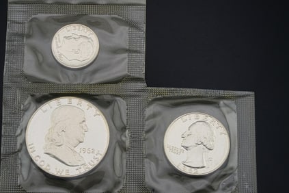 Lot of (3) 1962 U.S. 90% Silver Coins