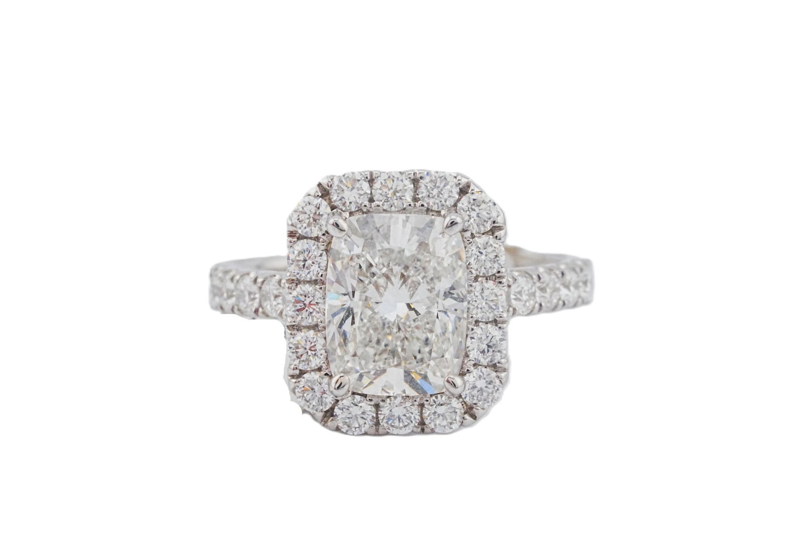 2.45ct IGI VS1/F Lab Grown Diamond, Diamond, 18K Ring: 2.45ct IGI Certified VS1/F Lab Grown Diamond, 0.95ctw Diamond and 18K White Gold Ring - This item will come with a $10,500 insurance valuation report in the winning bidder's name by a graduate apprais