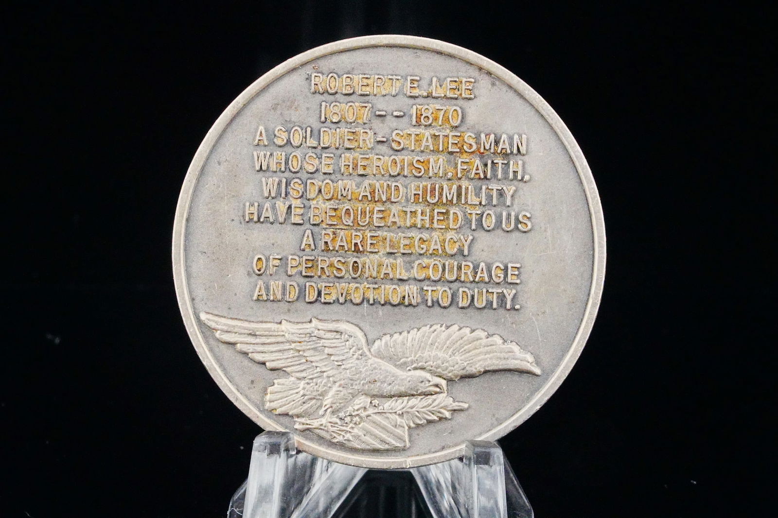 Longines Solid .925 Sterling Silver 1862 Robert E Lee Coin Medal - 2