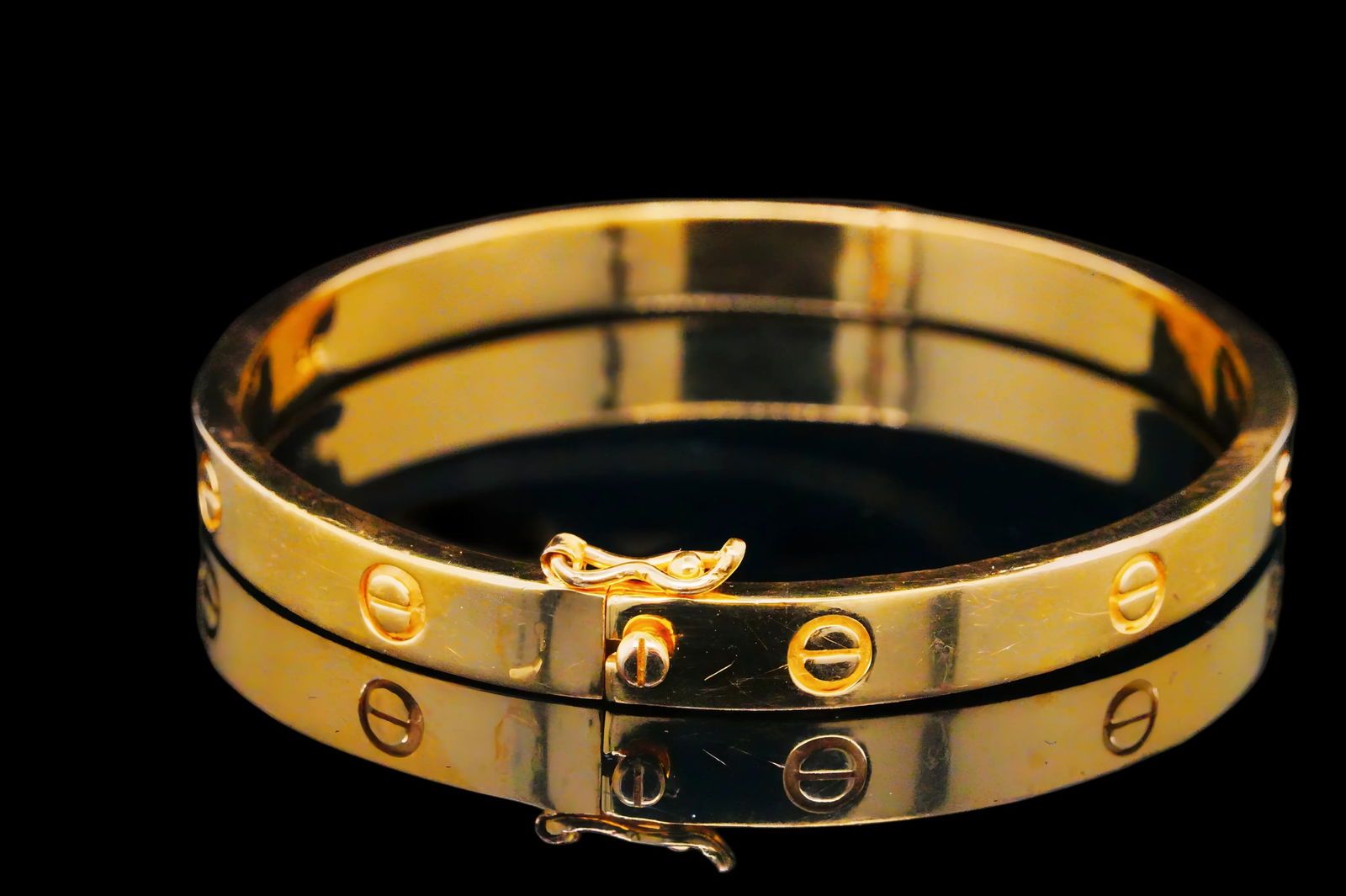 Solid 22K Yellow Gold Bangle Bracelet - 5