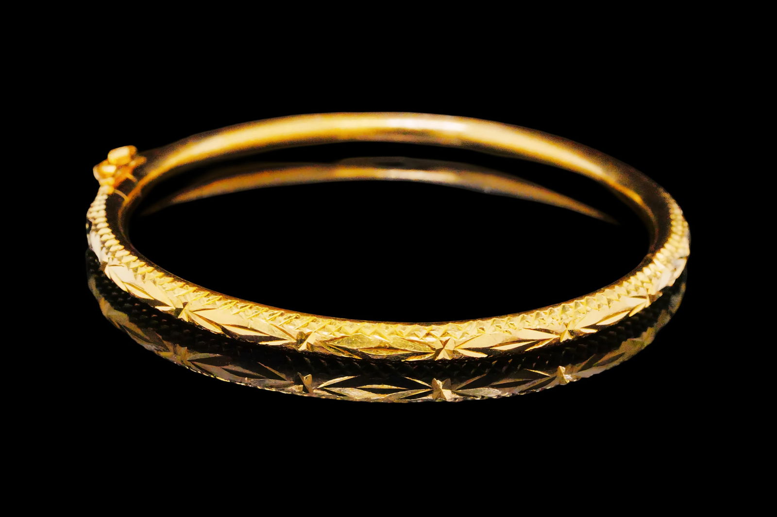 Solid 21K Gold Bangle Bracelet - 5