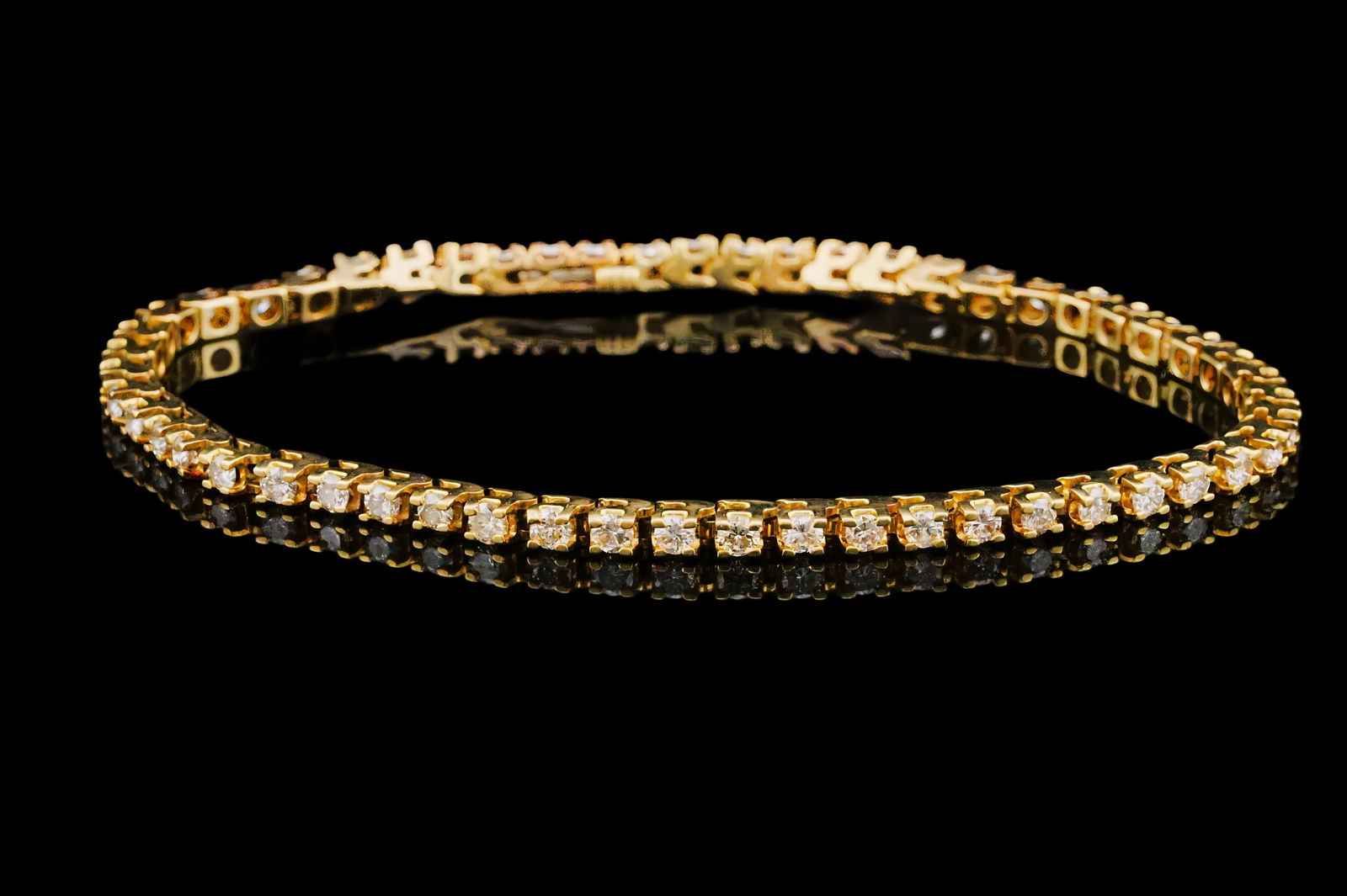 3.75ctw SI1-SI2/H-J Diamond and 14K Tennis Bracelet (1 of 6)