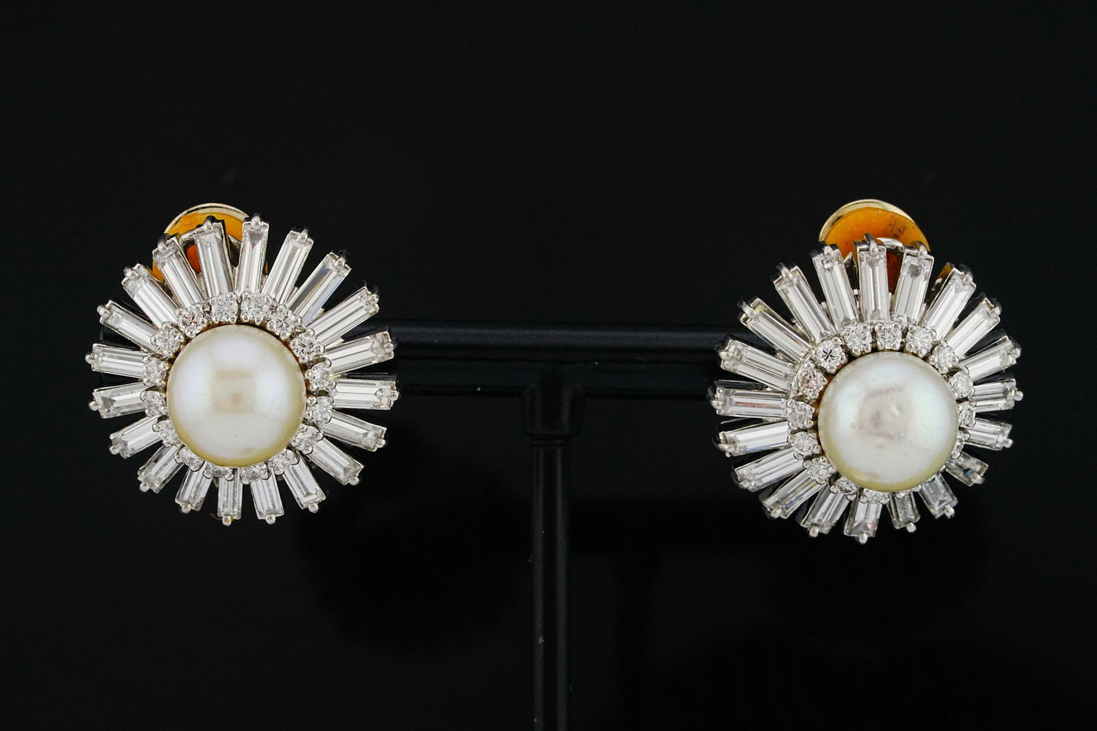 4.80ctw Diamond, 9mm Pearl and Platinum Earrings: 4.80ctw VS1-VS2/G-H Diamond, 9mm Pearl and Platinum 0.75" Vintage Earrings - THIS ITEM WILL COME WITH A $28,000 INSURANCE VALUATION REPORT IN THE WINNING BIDDER'S NAME. Exquisite vintage pearl and dia