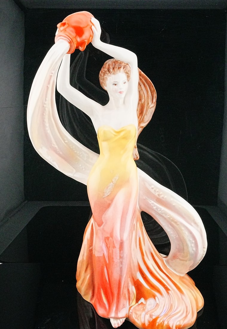 Royal Worcester Forces of Creation "Earth Song" Statuette: Royal Worcester Forces of Creation "Earth Song" Fine Bone China Statuette by Richard Moore, 1997 - Designed by Richard Moore and issued in 1997. This elegant sculptural work embodies the elemental har