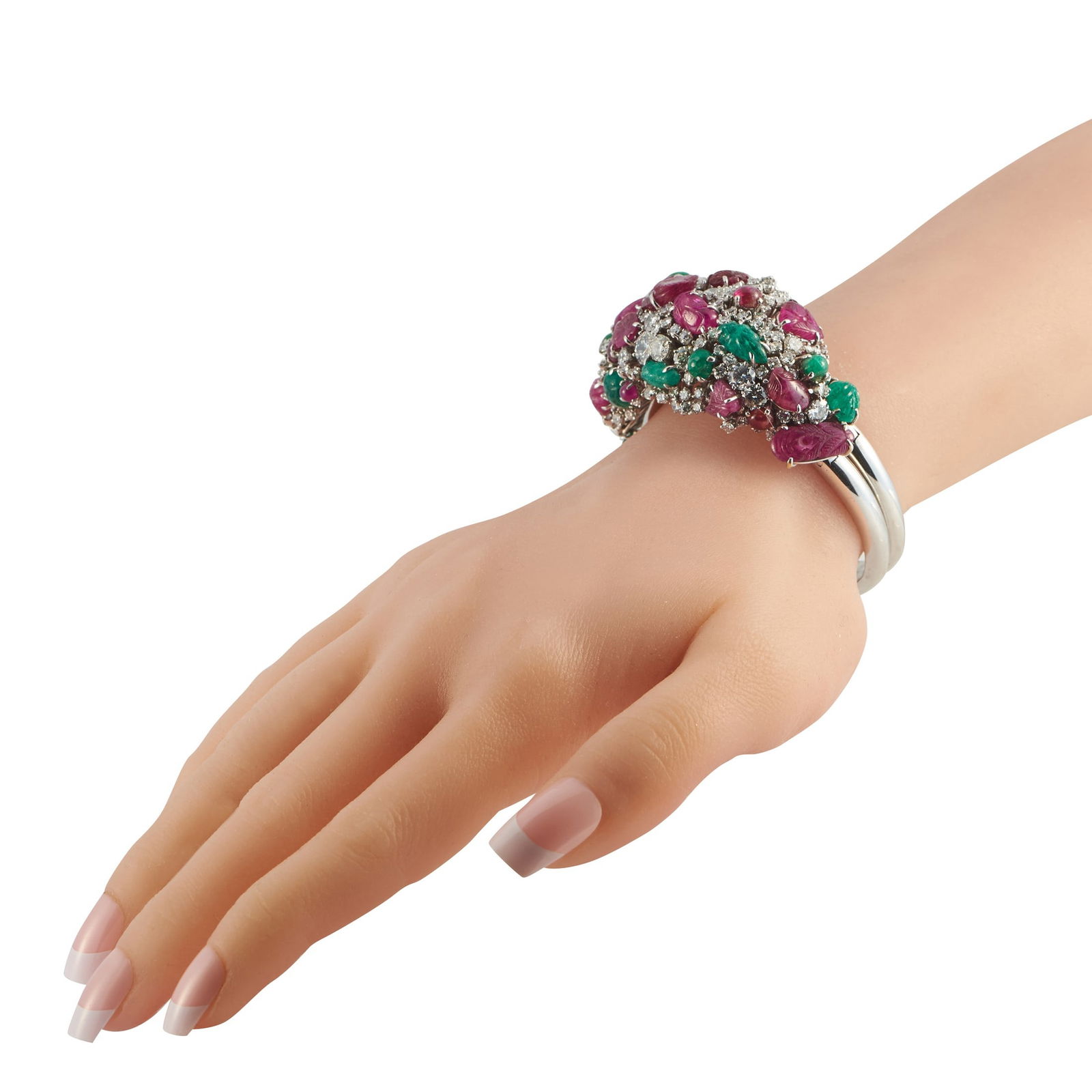 50.00ctw Emerald and Ruby, 19.00ctw Diamond Bracelet - 2