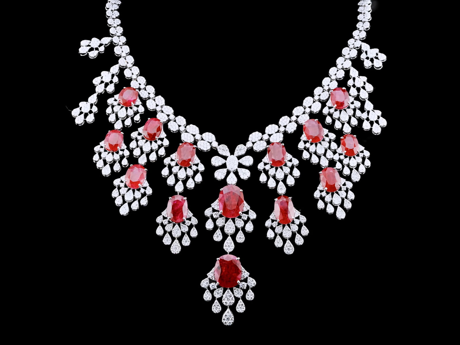 61.10ctw Ruby, 18.50ctw Diamond and 18K 16" Necklace (1 of 6)