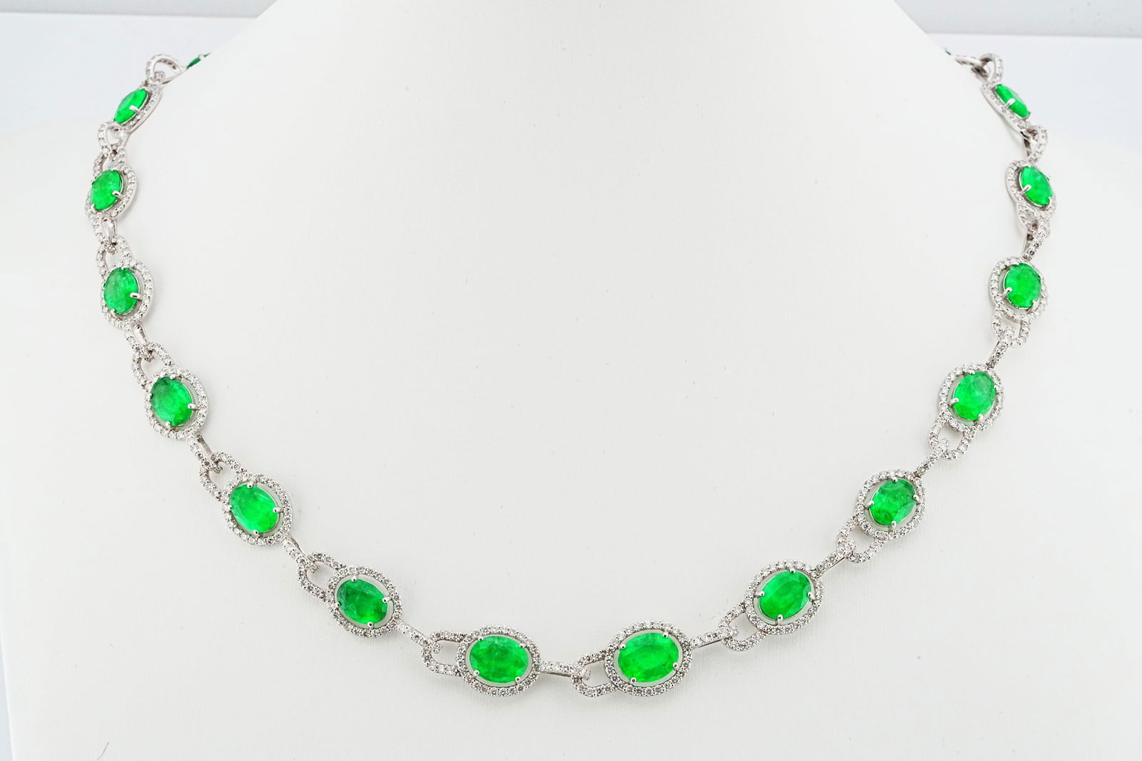 22.70ctw Emerald, 7.40ctw Diamond and 18K Necklace (1 of 5)