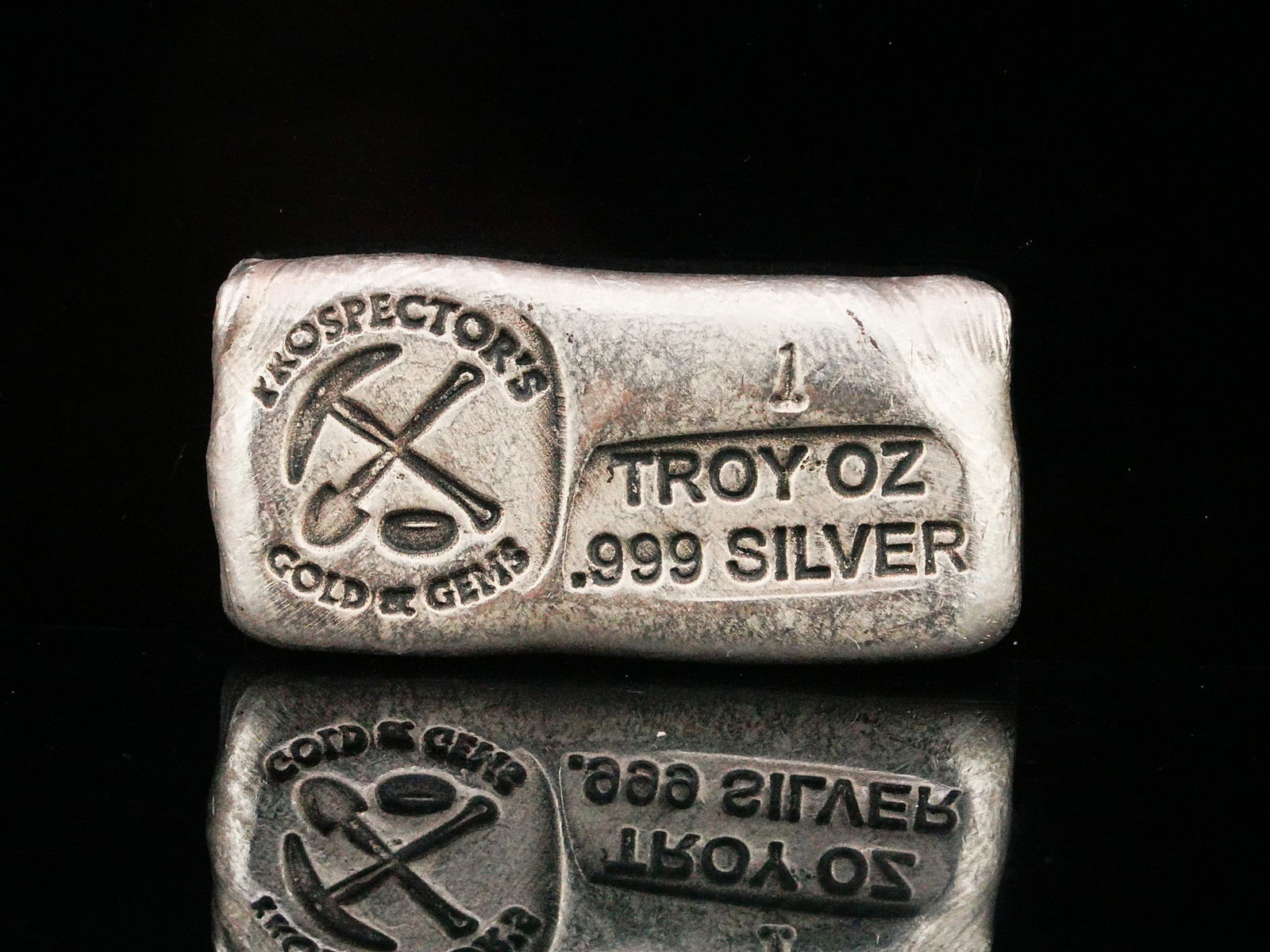 Prospector's 1 Troy Ounce .999 Silver Hand-Poured Bar (1 of 2)