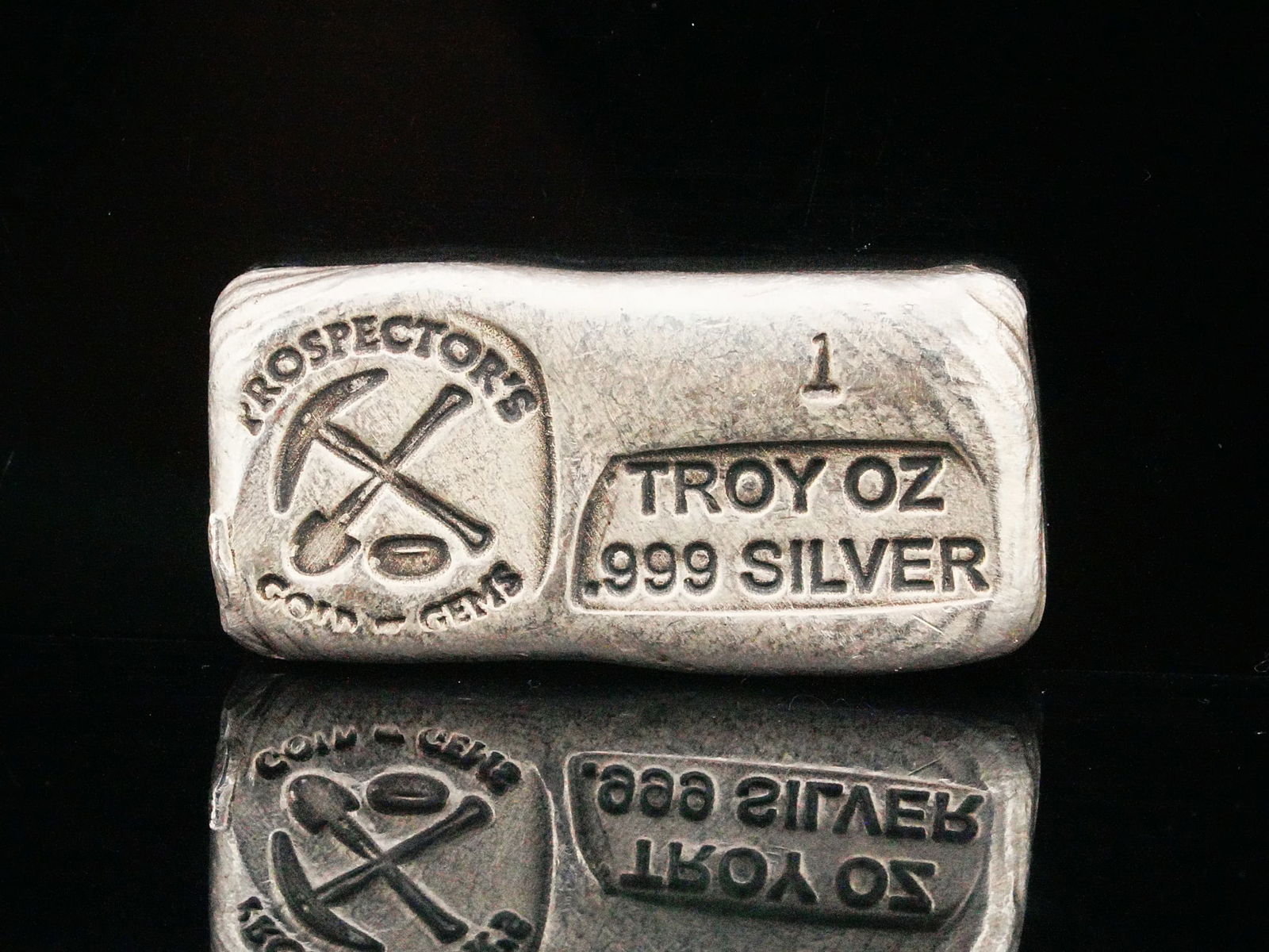 Prospector's 1 Troy Ounce .999 Silver Hand-Poured Bar (1 of 2)