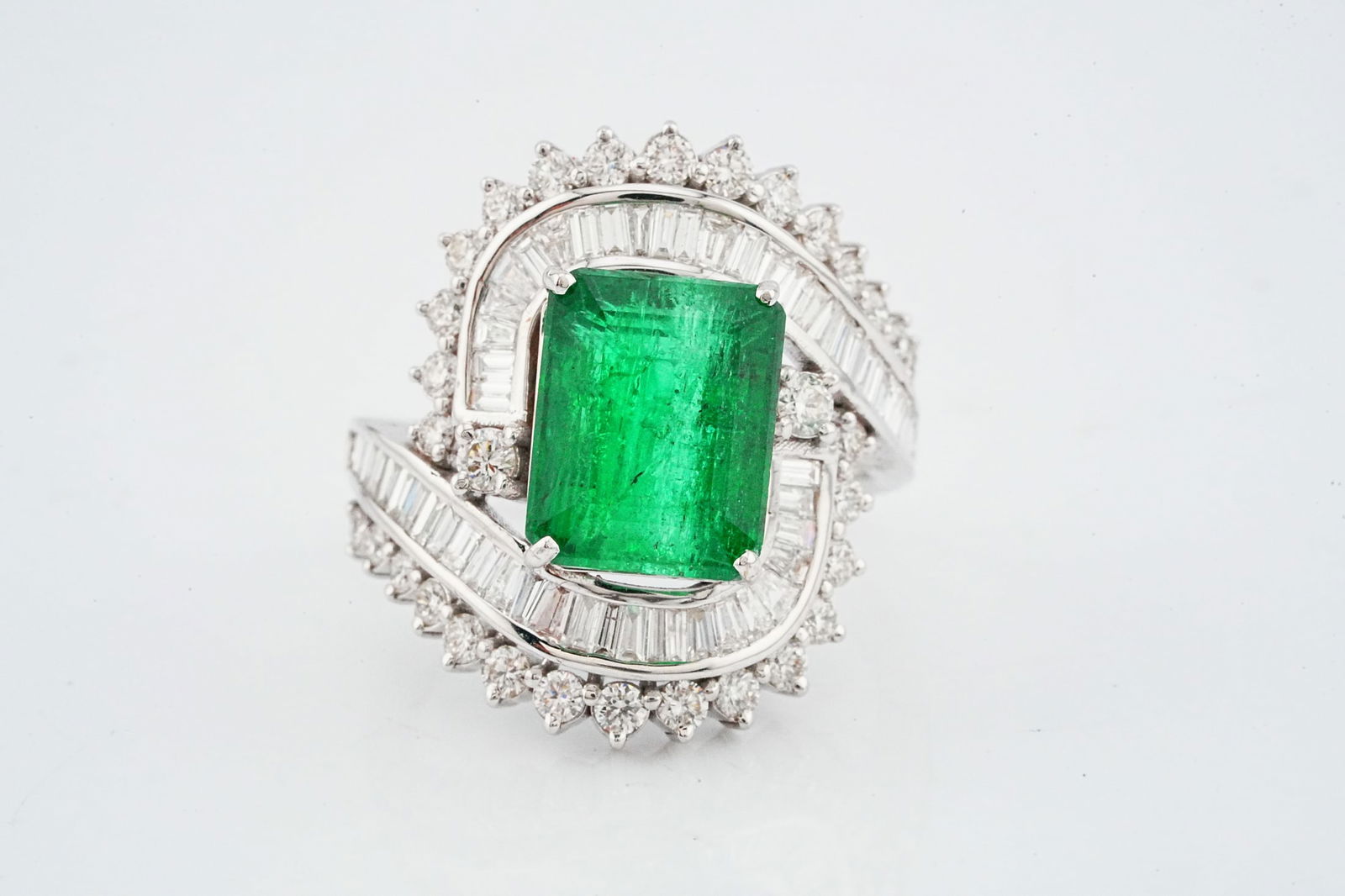 5.00ct Emerald, 1.60ctw Diamond and 18K Ring (1 of 6)