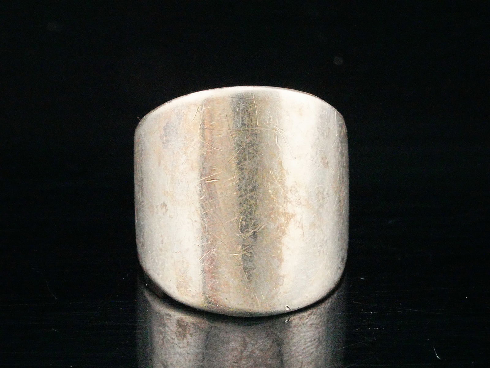 Vintage Solid Sterling Silver Wide Saddle Band Ring (1 of 4)