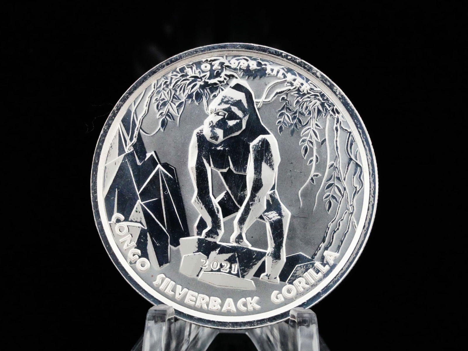 2021 Republic of Congo 1 Oz .999 Silver Gorilla Coin (1 of 2)