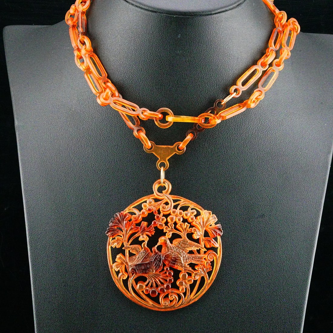 Art Nouveau 26" Molded Celluloid Figural Necklace (1 of 4)