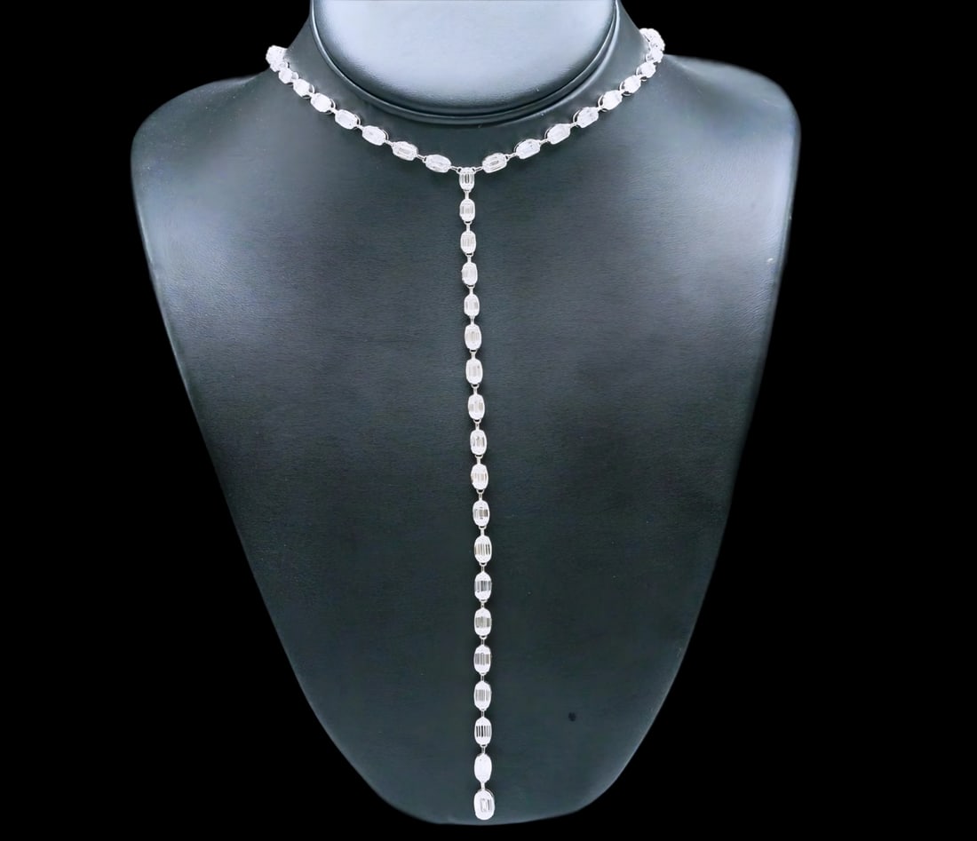 7.20ctw Diamond and 18K White Gold 15" Lariat Necklace (1 of 6)