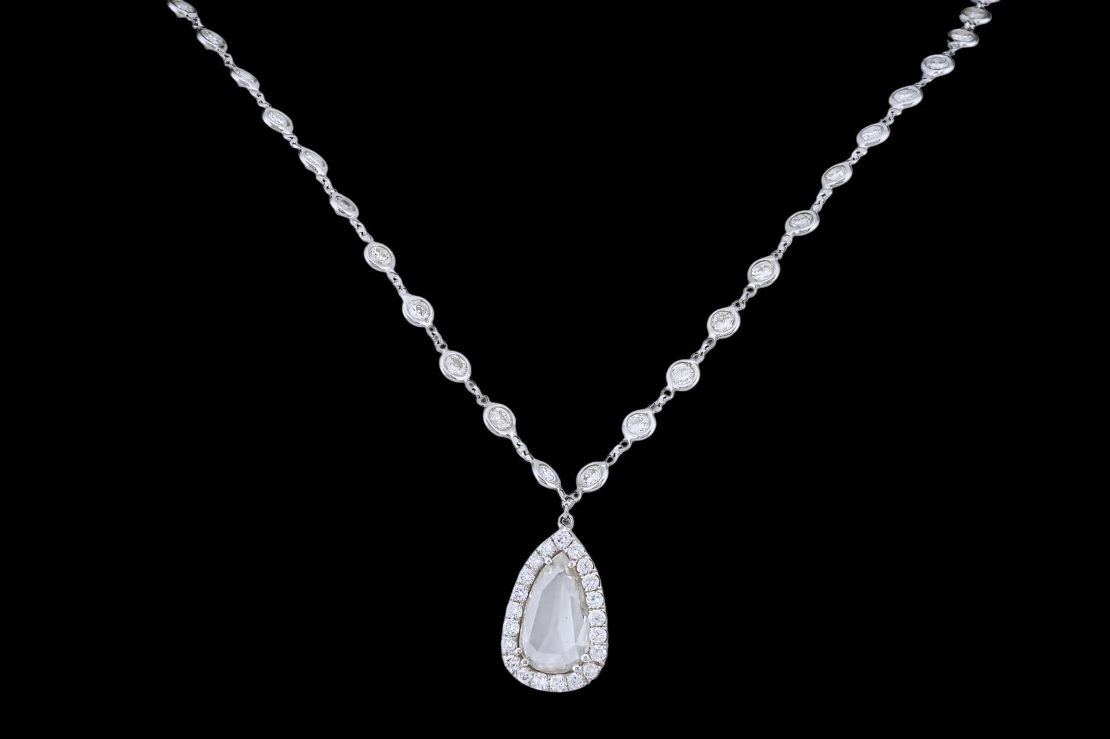 7.50ctw Diamond and 18K White Gold 16" Necklace: 7.50ctw VS1-SI1/G-H Diamond and 18K White Gold 16" Necklace - This item will come with a $53,000 insurance valuation report in the winning bidder's name by a graduate appraiser. Crafted in polished 18