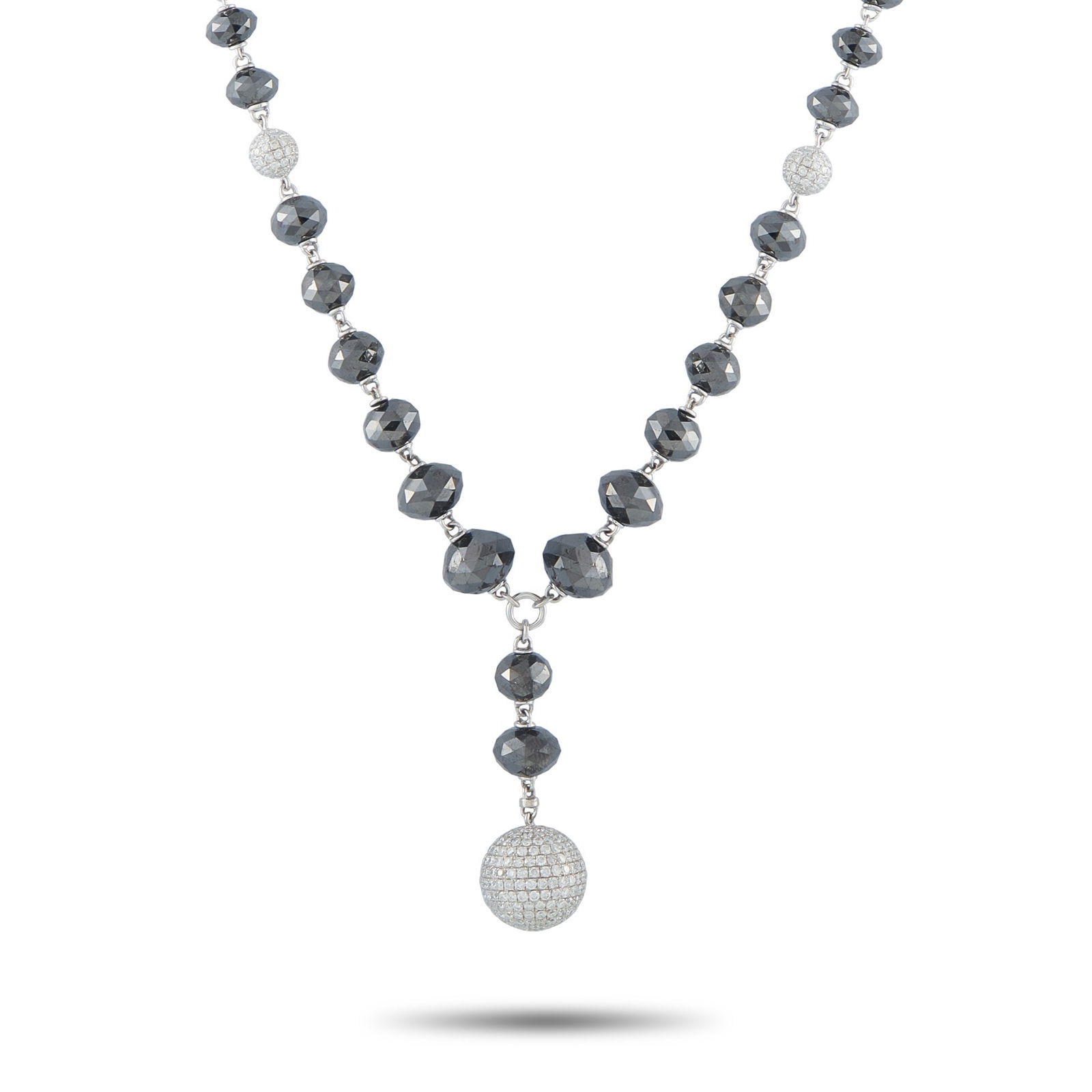 15.50ctw Black and White Diamond 18K 20" Necklace (1 of 3)