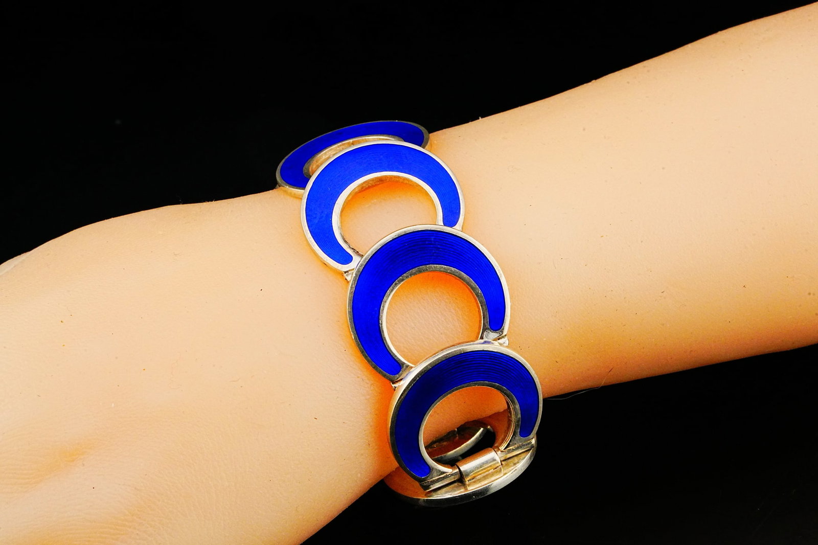 Italian 1970s Sterling and Enamel Bracelet, Revlon - 2